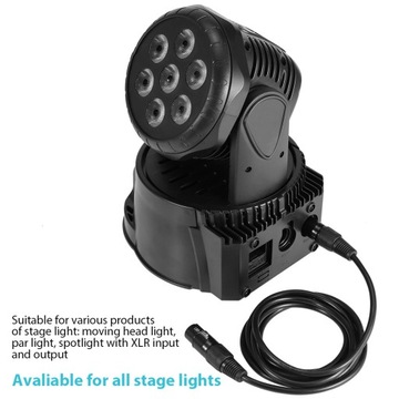 Кабель XLR длиной 1 м/3,3 фута Кабель освещения сцены DMX, 3-контактный