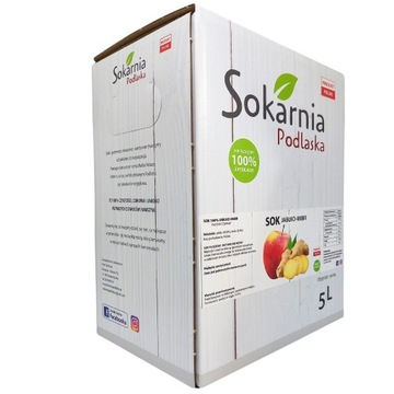 SOK JABŁKO IMBIR 5l Świeży Tłoczony Uzupełnienie Zbilansowanej Diety