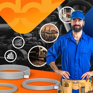 Lina linka stalowa 6mm splot 6x7 ocynk ocynkowana 5m gospodarcza metalowa