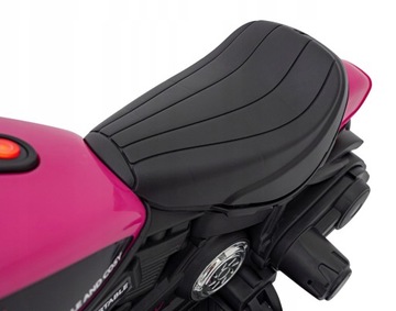 Мотоцикл-чоппер, 1 двигатель, 6 В, боковые колеса, FM-радио, розовый