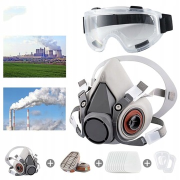 КОМПЛЕКТ Маска от газовой краски + фильтры + очки