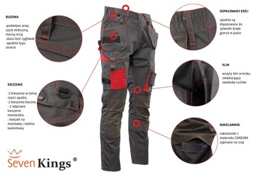 Spodnie robocze długie Seven Kings Quartz r. 32