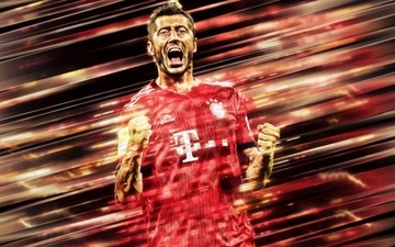 LEWANDOWSKI naklejka na ścianę 50 cm K490
