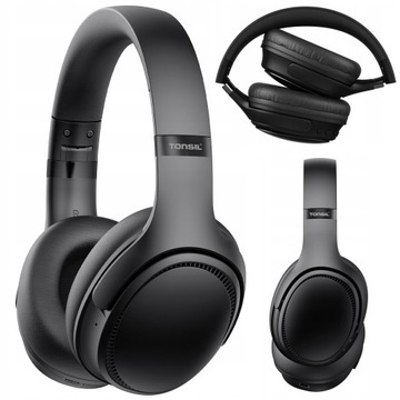 Słuchawki Bezprzewodowe TONSIL R35 Nauszne Bluetooth 5.3 ANC PRO BT Czarne