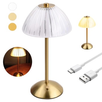 LAMPA DOTYKOWA STOŁOWA RETRO DEKORACYJNE 3 KOLOR 30CM 3W