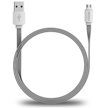 ROCK KABEL PRZEWÓD MICRO USB MICROUSB PŁASKI MOCNY WYTRZYMAŁY 2.1A 100CM