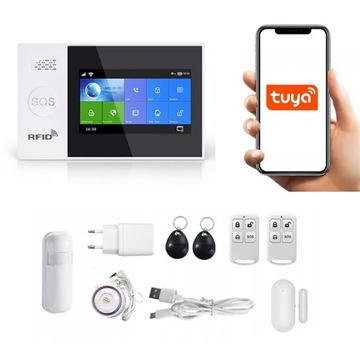 BEZPRZEWODOWY ALARM z LCD GSM WiFi SMS TUYA POLSKI
