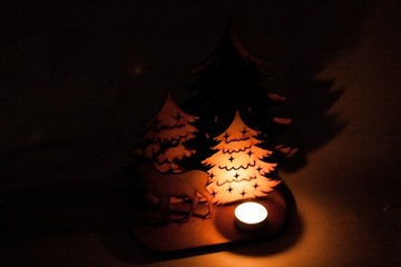 Подставка для новогодних украшений, РОЖДЕСТВЕНСКАЯ СВЕЧА, Светодиодная елка