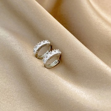 2PCS/Set Fashion Gold Color Hoop Earrings for