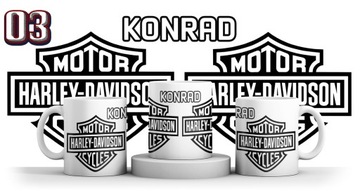 KUBEK HARLEY DAVIDSON + IMIE + KARTONIK