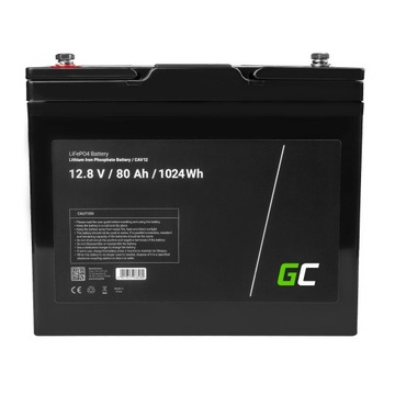 Green Cell - Akumulator LiFePO4 12V 12.8V 80Ah do systemów fotowoltaicznych