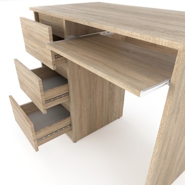 КОМПЬЮТЕРНЫЙ СТОЛ 90 СМ С 3 ЯЩИКАМИ SONOMA СТОЛ ШКОЛЬНАЯ МЕБЕЛЬ СТОЛ