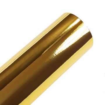 Мебельный шпон золотой глянец гладкая пленка ПВХ 45см
