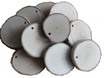 plastry brzozowe,dekoracje 5-7 cm 50szt z otworem
