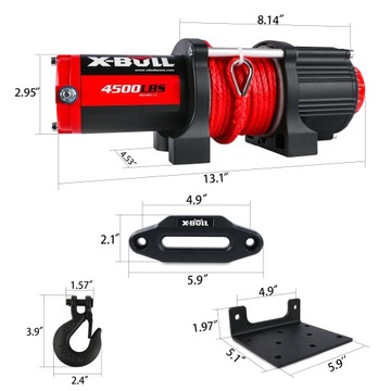 ЛЕБЕДКА ДЛЯ квадроцикла QUAD X-BULL 4500 LINE SYNTETYK