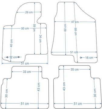 Хендай ix35 2010-2015 гг. Велюровые коврики эконом-класса.