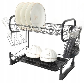 ДВУХУРОВНЕВЫЙ СЕН ДЛЯ СУШКИ ПОСУДЫ, ЧЕРНЫЙ