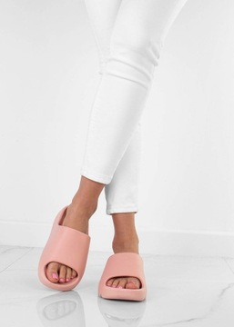 KLAPKI GUMOWE GRUBA PODESZWA RÓŻOWE 39