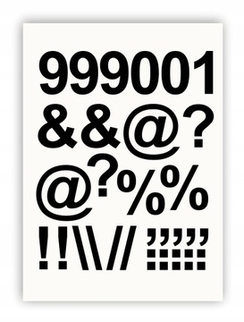 Czarny Alfabet i Cyfry 100mm samoprzylepne literki