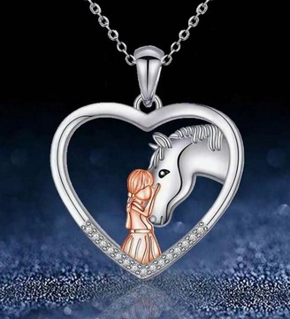 АЖУРНОЕ ОЖЕРЕЛЬЕ СЕРДЦЕ ДРУЖБА С ЛОШАДЬЮ ПОДАРОЧНАЯ КОРОБКА ПРИЧАСТИЕ C3146