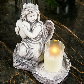 СЕРАЯ ГИПСОВАЯ ФИГУРКА ГРОБНИЦЫ СВЕТОДИОДНАЯ ЛАМПА 3XAAA