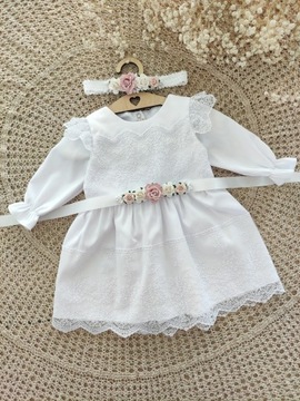 Белое крестильное платье для девочки IGA 74