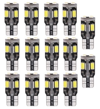 14x Żarówka T10 10 5630 SMD CANBUS biała LED W5W