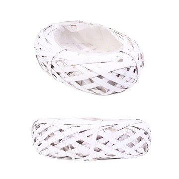 PLECIONY KOSZYK NA STROIK WIKLINOWA OSŁONKA DONICZKA BIAŁA NA ŚWIĘTA 25 cm