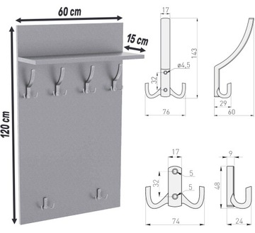 ВЕРТИКАЛЬНАЯ НАСТЕННАЯ ВЕШАЛКА ДЛЯ ОДЕЖДЫ НА НАСТЕННОЙ ПРИХОЖЕЙ ОДЕЖДА 120Х60