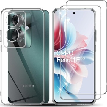 Etui + 2x SZKŁO ochronne PRZEŹROCZYSTE CLEAR do OPPO RENO 11F