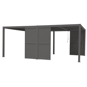 ŚCIANKA ŻALUZJOWA DO PERGOLI KEA SZARA PANEL BOCZNY 90 CM ALUMINIOWY