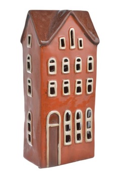 DOMEK CERAMICZNY LAMPION ŚWIECZNIK CERAMIKA SZKLIWIONA