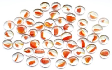 PASTYLKI SZKLANE CZERWONE ŁEZKI CLEAR 2CM 50 SZT