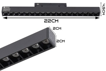 Светодиодный линейный светильник для рельсового освещения 12Вт 4000К