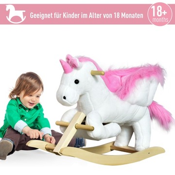 Лошадка-качалка для малышей в виде единорога с музыкой