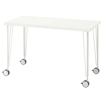 IKEA Письмовий стіл LAGKAPTEN KRILLE Білі 120x60 см на колесах