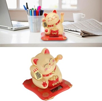 КОШКА КОТЕНОК МАШЕТ ЛАПОЙ УКРАШЕНИЕ НА СОЛНЕЧНОЙ ЭНЕРГИИ ДЛЯ ДОМА