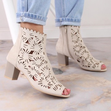 Ажурные весенние ботильоны с открытым носком M.Daszyński 37