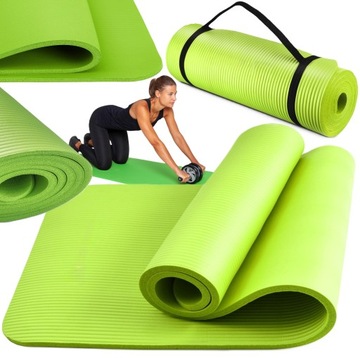 MATA GIMNASTYCZNA DO ĆWICZEŃ GRUBA JOGI FITNESS PILATESU KARIMATA UCHWYT