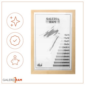 Rama z drewna surowego 30x40 sur GP -PŁASKA-