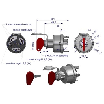 Выключатель обогрева и запуска, выключатель зажигания MF3 3p Exp