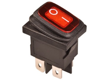 Przełącznik mały 230V SW-KCD6-AC czerwony