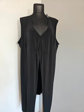 Simply bluzka tunika pareo długa czarna rozporki maxi 60