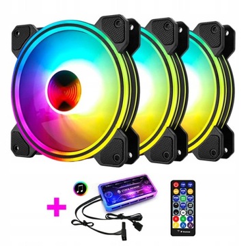 Вентилятор CoolMoon RGB FAN 5*12см LED