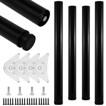 Nogi do stołu biurka regulacja czarny 710MM 4szt