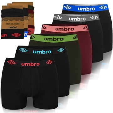 UMBRO Bokserki Męskie Zestaw 6 Sztuk MIX Kolorów Bawełna Rozmiar XXL