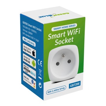 Электрическая розетка с WIFI СМАРТФОН ALEXA GOOGLE 3680W GreenBlue GB720