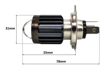 Светодиодная лазерная лампа H4 12В-80В 8000лм для квадроцикла