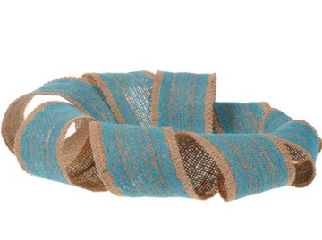 WSTĄŻKA JUTOWA Z KORONKĄ KOLOR 6cm X 2m -14