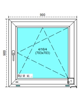 Tanie okno PCV RU Białe 90x90